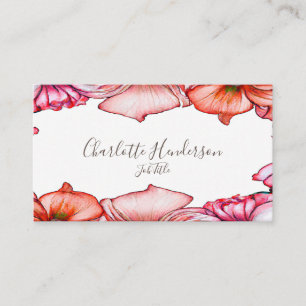 Tarjeta De Visita Poppies Watercolor Business Card
