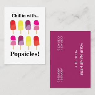 Tarjeta De Visita Popsicle Colorida Comida de Verano