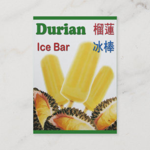 Tarjeta De Visita Popsicle de frutas tropicales Durian Ice Bar