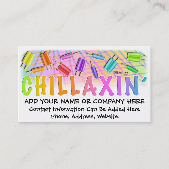 TARJETA DE VISITA POPSICLES DEL ARTE POP (Anverso)