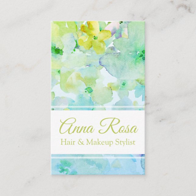 Tarjeta De Visita *~* Populares Belleza Turquesa Verde Azul Girona (Anverso)
