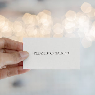 Tarjeta De Visita Por favor, dejen de hablar de introvertido para se
