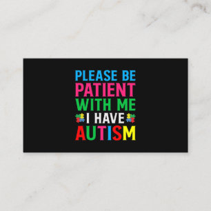 Tarjeta De Visita Por Favor Sé Paciente Conmigo Tengo Autismo
