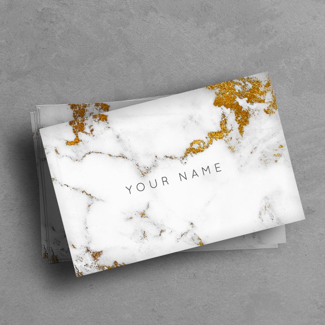 Tarjeta De Visita Por Gaayu Golden Gray Marble Vip ( Golden White Gray Marble Vip Business Card)
