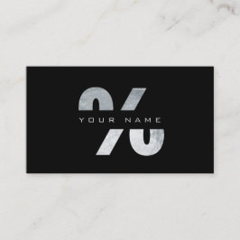 Tarjeta De Visita % Porcentaje de Mark Silver Vip negro de lujo