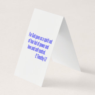 Tarjeta De Visita Porque Dios no nos dio un espíritu de miedo sino d