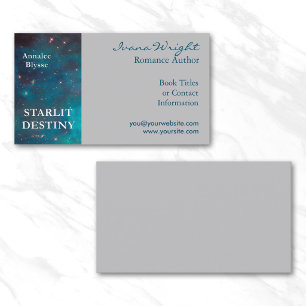 Tarjeta De Visita Portada de libro gris Autor