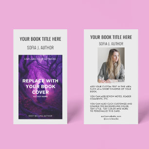 Tarjeta De Visita Portada del libro y promoción de la foto del autor