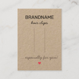 Tarjeta De Visita Portadora de clips de pelo rústico para el corazón