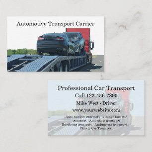 Tarjeta De Visita Portadora de coches de transporte automotriz