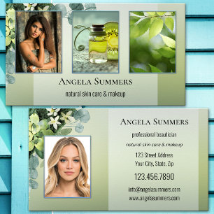 Tarjeta De Visita Portafolio Belleza Orgánica Natural Esteticista