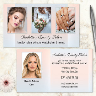 Tarjeta De Visita Portafolio de Fotos Salón de Belleza Profesional