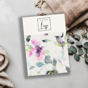Tarjeta De Visita Portafolio suave de color rosa morado con logotipo