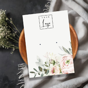 Tarjeta De Visita Portafolio suave Rubor Green Peony Foliage