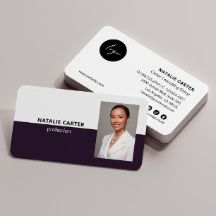 Tarjeta De Visita Portátil fotográfico profesional con logotipo de C