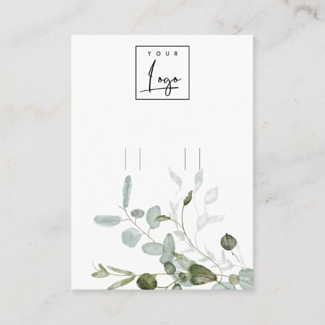 Tarjeta De Visita Portaúñas del logotipo del follaje Eucalyptus (Anverso)