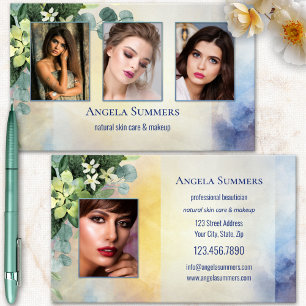 Tarjeta De Visita Portfolio Orgánico Maquillador de Belleza Natural