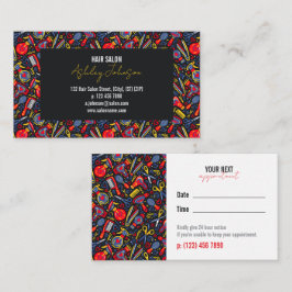 Tarjeta De Visita Portuguese Folk Blue & Red Appointment Reminder