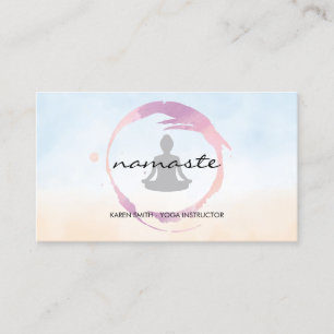 Tarjeta De Visita Posa sentada de yoga   Medición