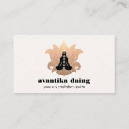 Tarjeta De Visita Pose Chakra de meditación de yoga de oro Lotus