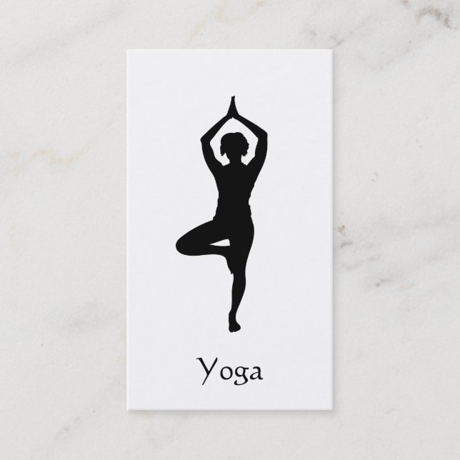 Tarjeta De Visita Pose de árbol de yoga (Anverso)