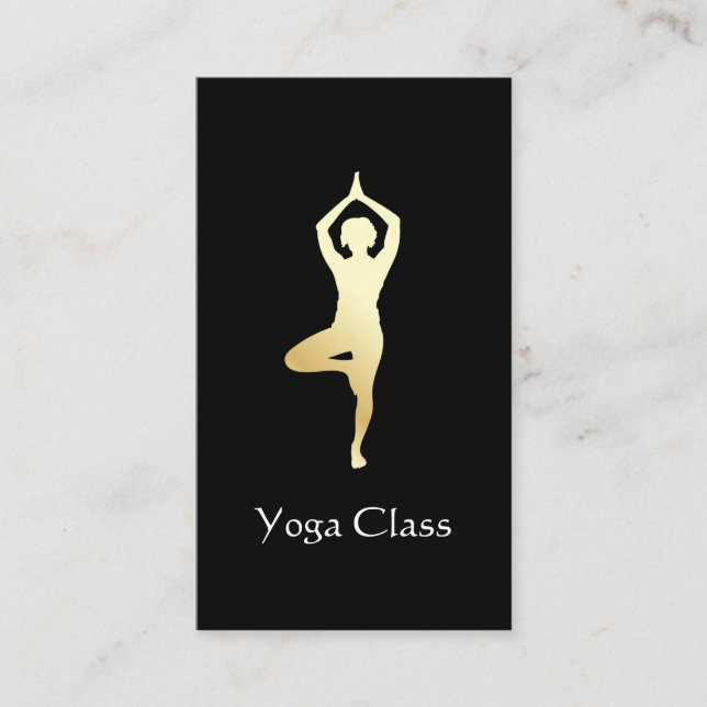 Tarjeta De Visita Pose de árbol de yoga (Anverso)