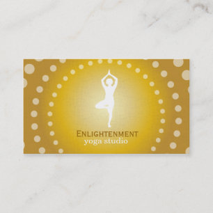 Tarjeta De Visita Pose de árbol de yoga (blanco)