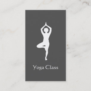 Tarjeta De Visita Pose de árbol de yoga (gris)