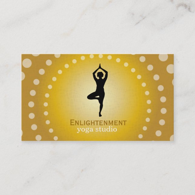 Tarjeta De Visita Pose de árbol de yoga (negro) (Anverso)