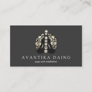Tarjeta De Visita Pose de meditación Lotus con instructor de yoga Ch