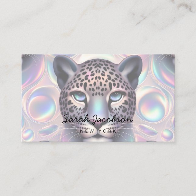 Tarjeta De Visita Posh Luxury Opal Iridescent Style (Anverso)