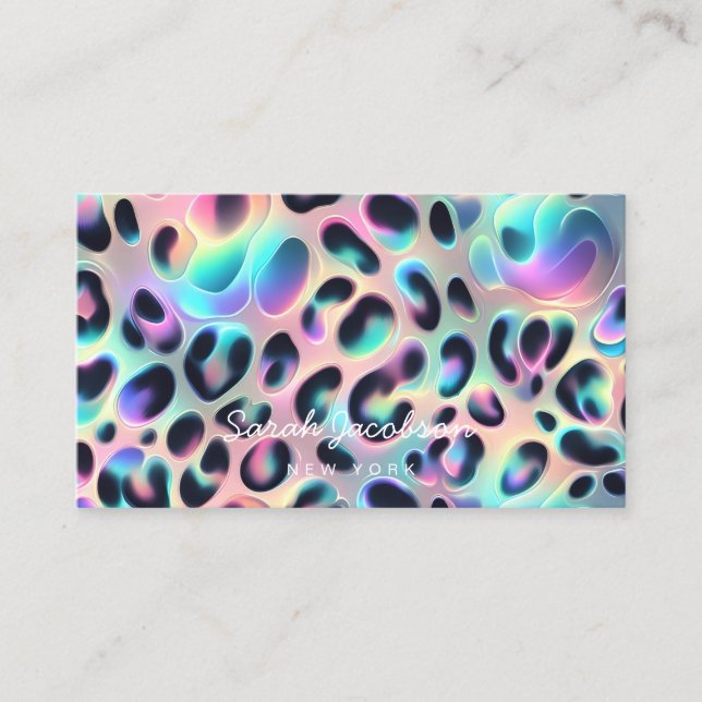 Tarjeta De Visita Posh Luxury Opal Iridescent Style (Anverso)