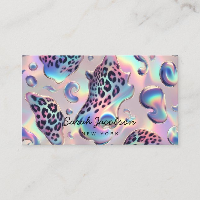 Tarjeta De Visita Posh Luxury Opal Iridescent Style (Anverso)