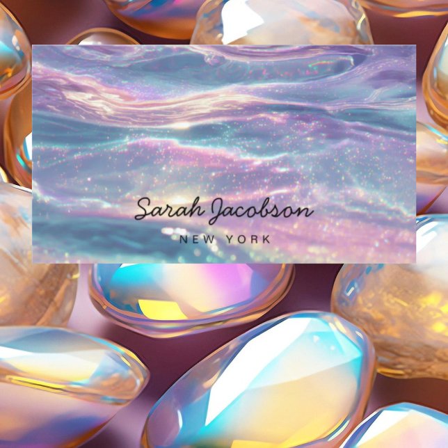 Tarjeta De Visita Posh Luxury Opal Iridescent Style (Subido por el creador)