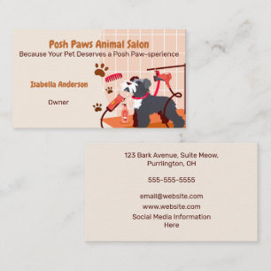 Tarjeta De Visita Posh Paws Pet Salon
