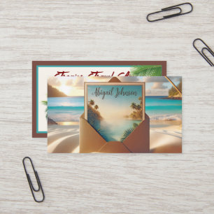 Tarjeta De Visita Postal Isla Tropical En Sobre
