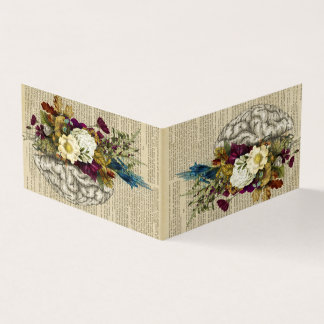 Tarjeta De Visita poster de anatomía cerebral floral médica