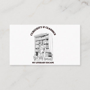 Tarjeta De Visita Póster de arte estético de bibliotecario de gato