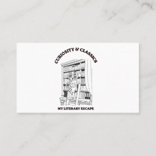 Tarjeta De Visita Póster de arte estético de bibliotecario de gato