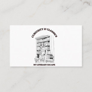 Tarjeta De Visita Póster de arte estético de bibliotecario gato