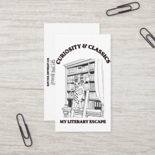 Tarjeta De Visita Póster de arte estético de bibliotecario gato