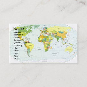 Tarjeta De Visita Póster de Atlas Mapa Mundial Político: Decoración