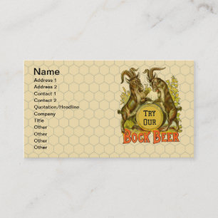 Tarjeta De Visita Póster de cerveza Bock vintage: Salón de bar antig