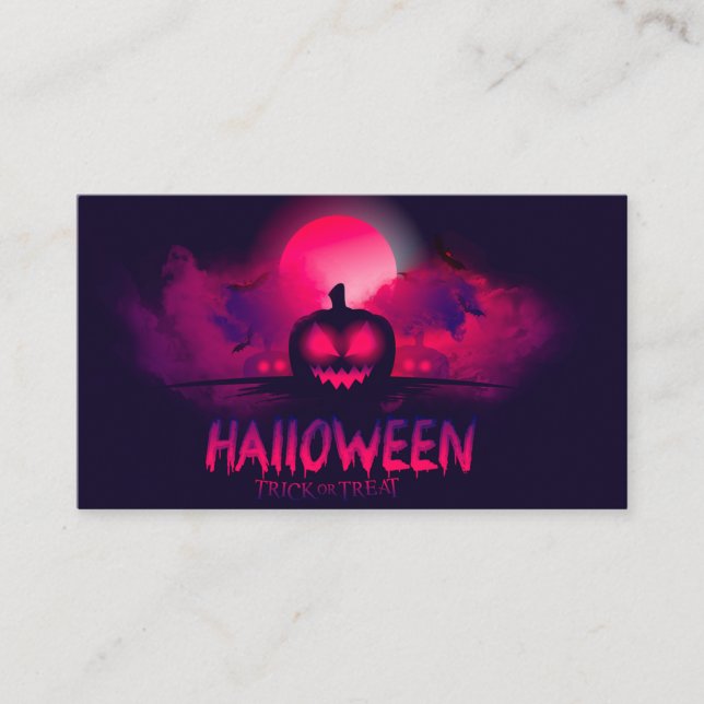 Tarjeta De Visita Poster de la fiesta de Halloween (Anverso)