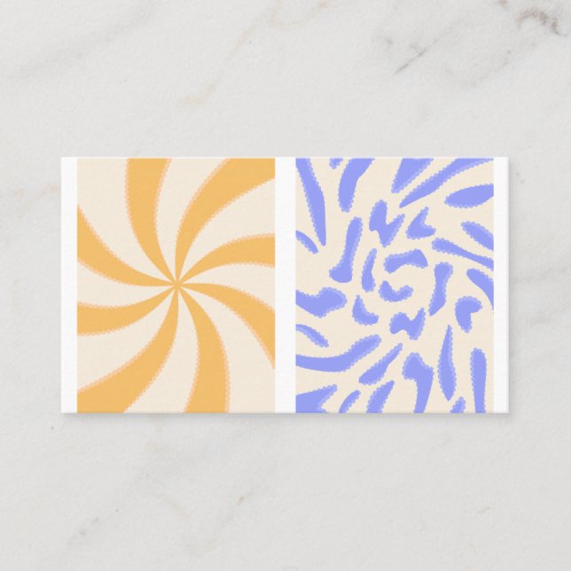 Tarjeta De Visita Posters hippie de los años 70 al estilo groovy (Anverso)