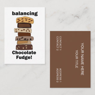 Tarjeta De Visita Postre de chocolate con nueces divertido equilibra