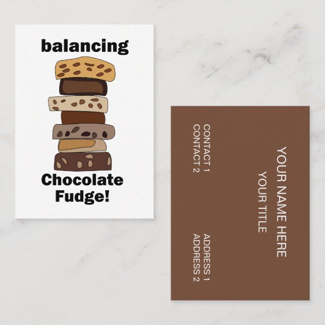 Tarjeta De Visita Postre de chocolate con nueces divertido equilibra (Anverso / Reverso)