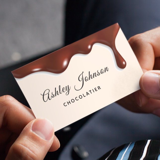 Tarjeta De Visita Postre elegante de chocolate con escarcha de choco (Subido por el creador)