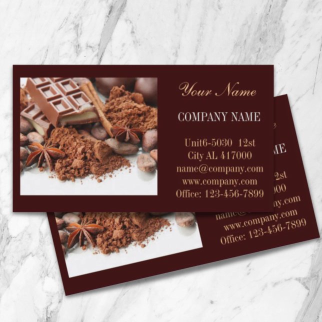 Tarjeta De Visita postre panadería dulces dulces tienda de dulces ch (bakery dessert sweets candy shop chocolate business card)