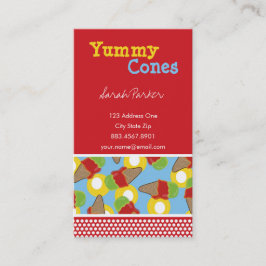 Tarjeta De Visita postre retro dulce de crema de helado de cerezo